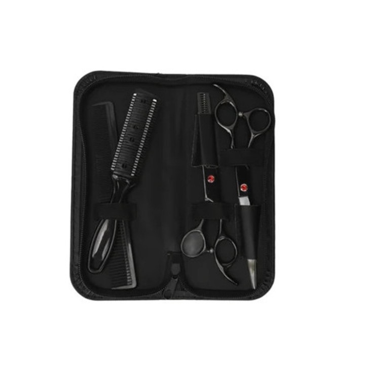 Set foarfeci de tuns, straight si pinking, pentru acasa si salon