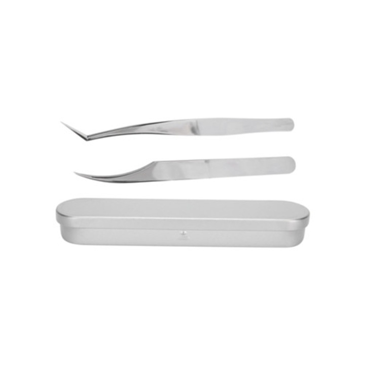 Pensete din otel inoxidabil pentru extensii de gene, set aplicator gene false
