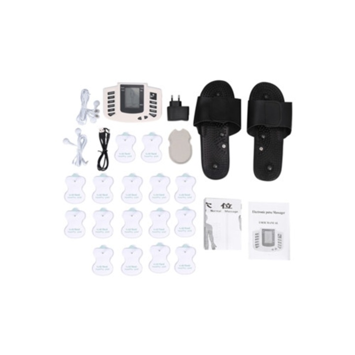 Többfunkciós elektromos masszírozó TENS stimulációval és akupunktúrás terápiával, 100-240V, EU csatlakozó
