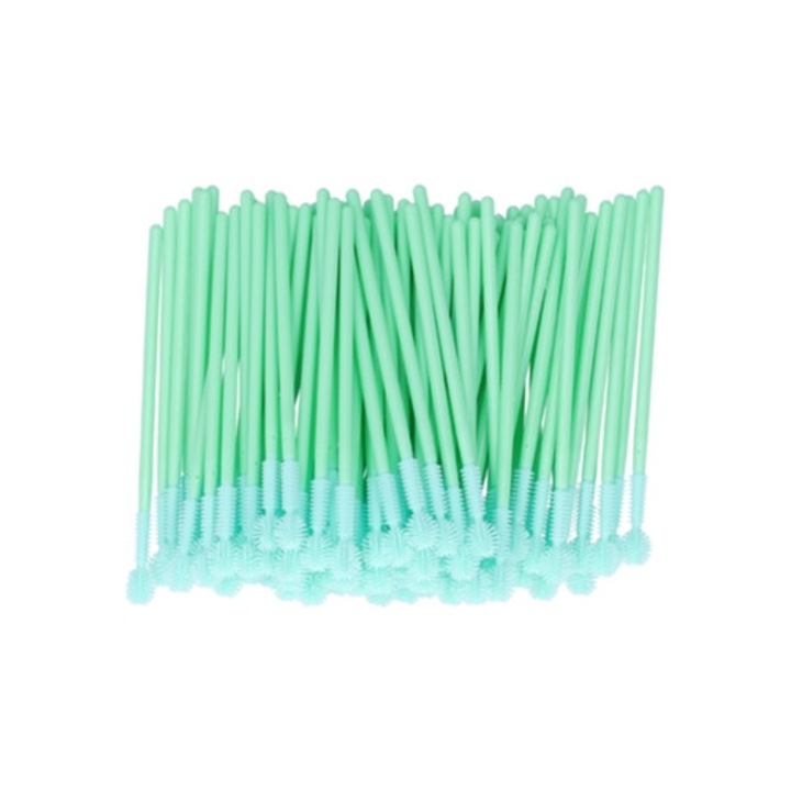 Set de pensule de unica folosinta pentru mascara, extensii de gene si sprancene, 100 unitati