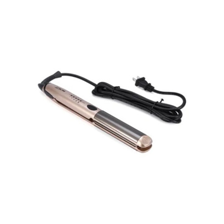 Placa de indreptat si ondulat parul, cu placi plate, display LED, aurie, set