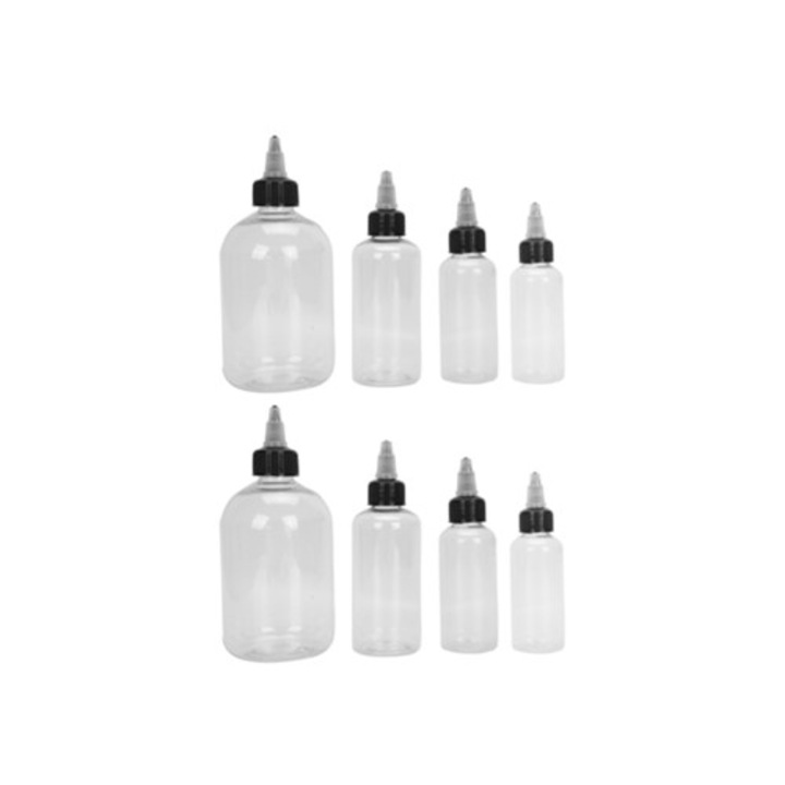 Sticla goala pentru cerneala de tatuaj, recipient PET transparent cu capac cu filet