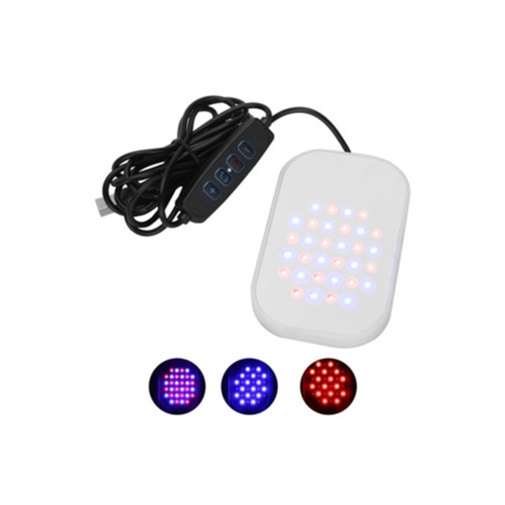 Dispozitiv portabil de rejuvenare a pielii cu lumini rosii si albastre, pentru indepartarea punctelor negre si imperfectiunilor