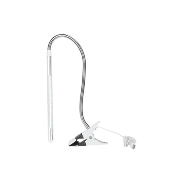 Hordozható csíptetős lámpa, állítható LED lámpa, gyöngyfehér