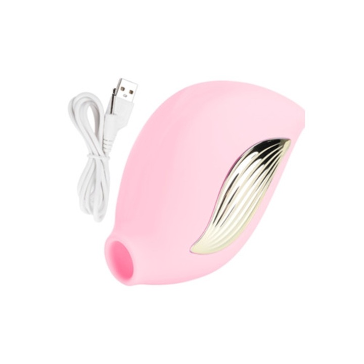 Вибратор с вендуза, интимен масаж за жени, розов