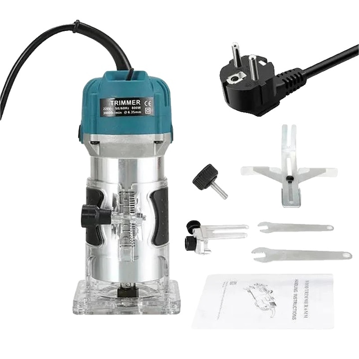 Masina de frezat, 800W, 30000 RPM, priza EU, design usor, inaltime baza ajustabila