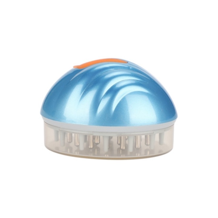Aparat de masaj pentru scalp cu bila mobila, pentru curatarea parului, igiena scalp, albastru