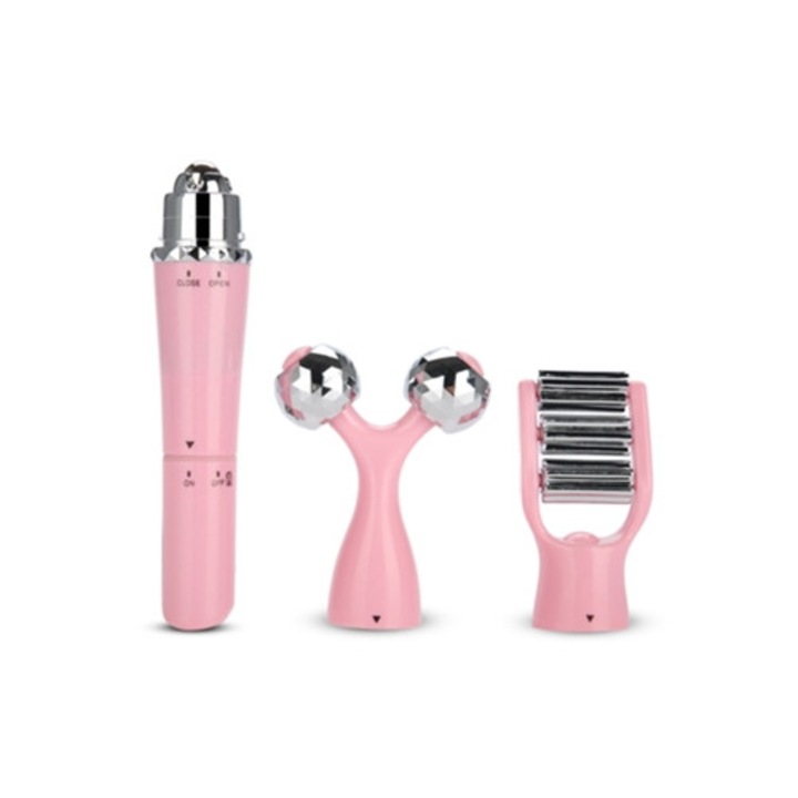 Aparat de masaj 3D pentru față și corp, 3 în 1, tonifiere, roz