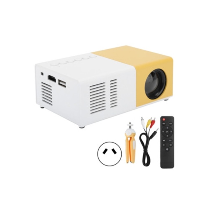 Videoproiector mini portabil J9, LED, cu suport, 100-240V