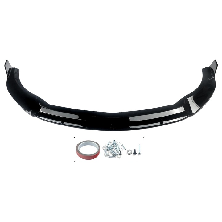 Splitter ajak első lökhárítóhoz, AMG, könnyű beszerelés, fényes fekete, Mercedes-Benz A Class W176 (2015-2018) modellekhez