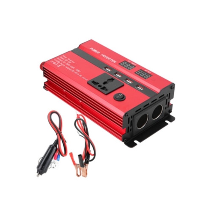 Invertor auto 24V la 220V 3000W, conversie putere solara si vehicul