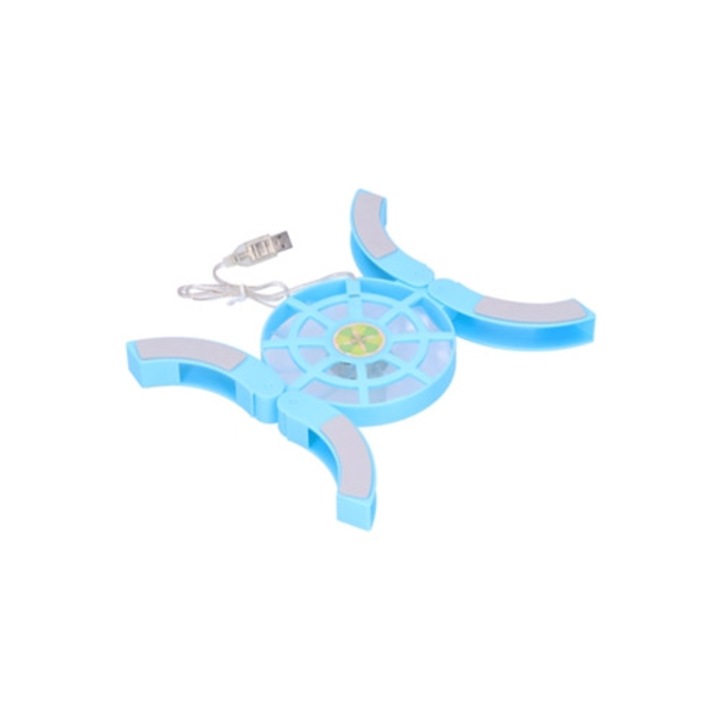 Racitor laptop pliabil cu USB luminos, albastru, 30x25cm