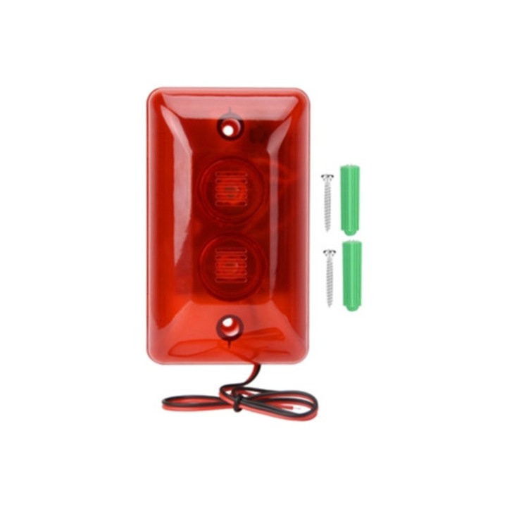 Sirena stroboscopica cu lumina si sunet pentru sistem de alarma de securitate de 12V