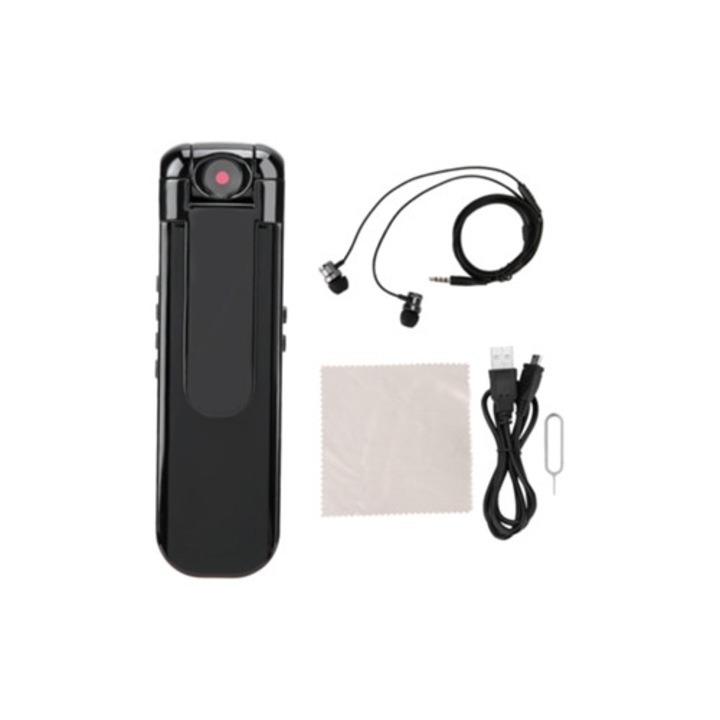 Reportofon 1080p cu lentila rotativa, inregistrare video si audio, USB