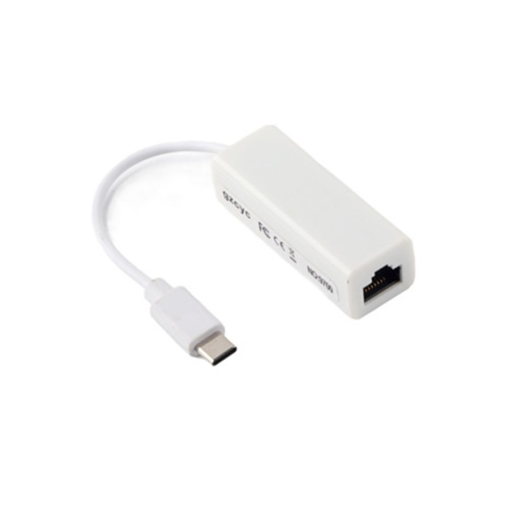 Adaptor retea USB 3.1 Type C la RJ45 100Mbps compatibil cu MacBook si laptop