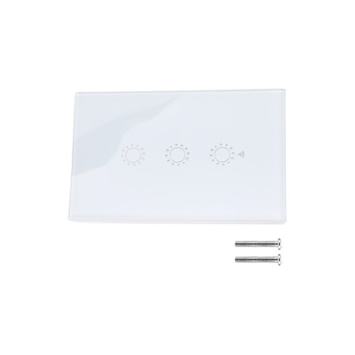 Smart Wi-Fi Érintőkapcsoló, 1/2/3 Csatornás, APP Vezérlés, Fehér