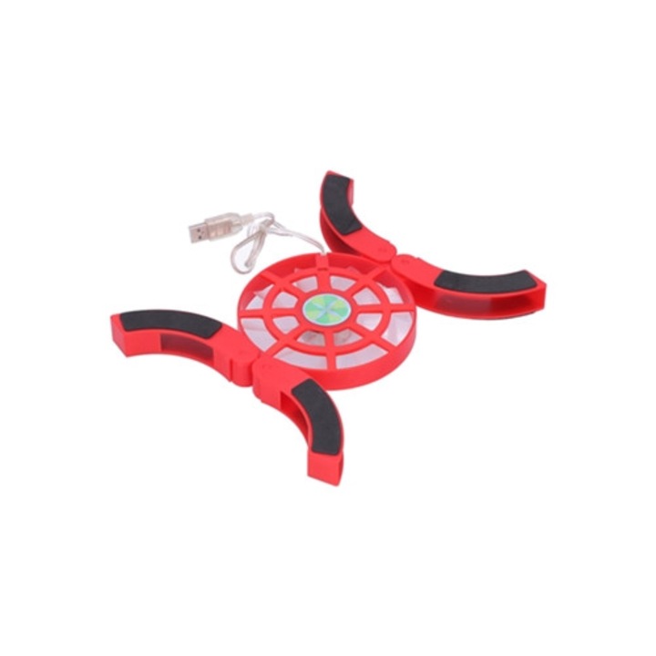 Racitor laptop pliabil USB luminos, rosu