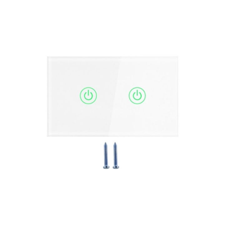 Intelligens Wi-Fi kapcsoló érintéses és hangvezérléssel, 100-240V, 2 darabos készlet