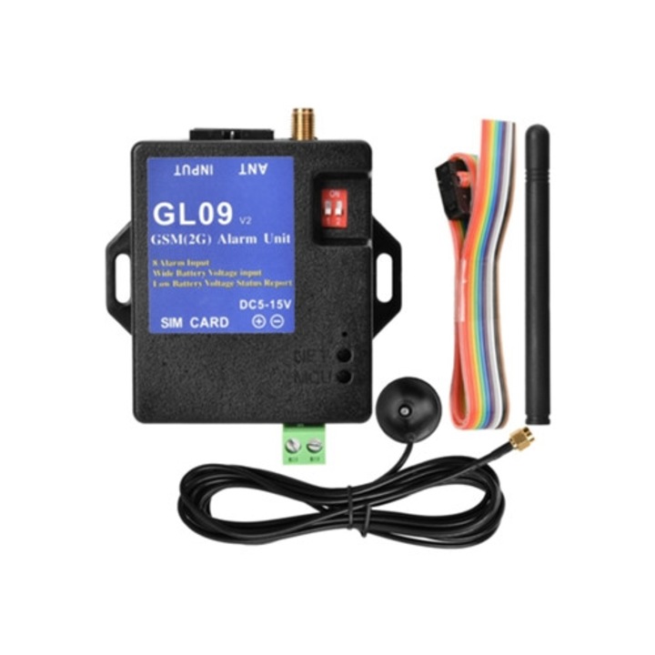 Sistem de securitate GL09 cu 8 canale, control prin aplicatie si GSM, set