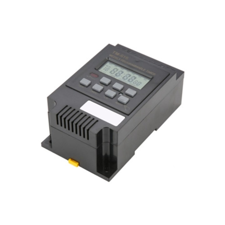 Intrerupator digital programabil TM616B, 7 zile, 12V DC/AC, negru