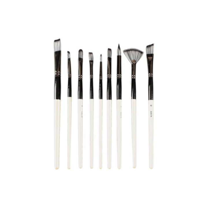 Set de 9 pensule pentru acuarela, par de nailon rezistent la rugina, absorbtie mare a apei, pentru artisti si copii
