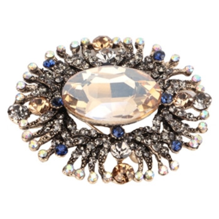 Brosa cu cristale, vintage, cu strasuri pentru palton barbati si femei