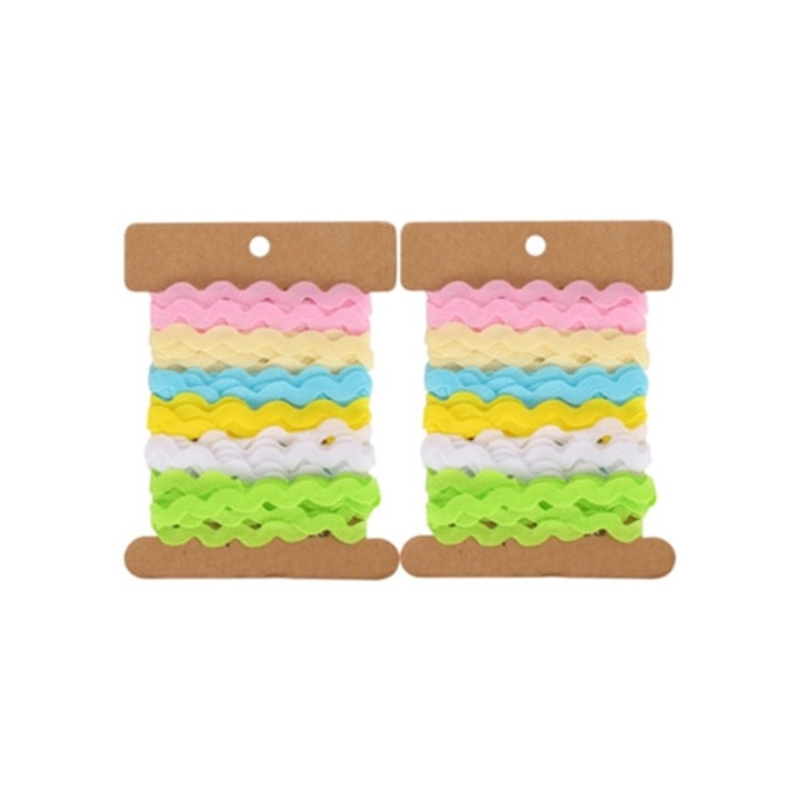 Dantela zigzag colorata 8mm pentru craft, accesorii par, decorare, set