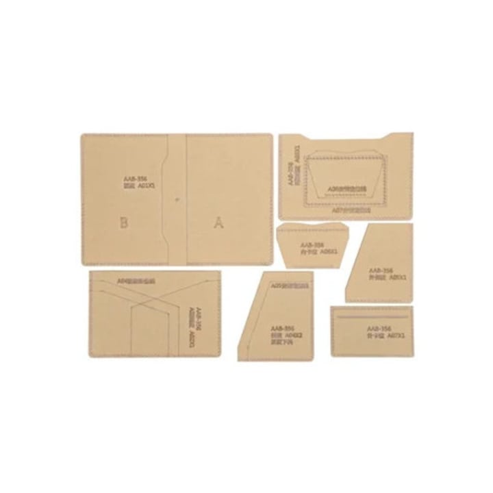 Sablon Portofel Acrilic Clar, Kit Stencil Pasaport, Unelte pentru Piele