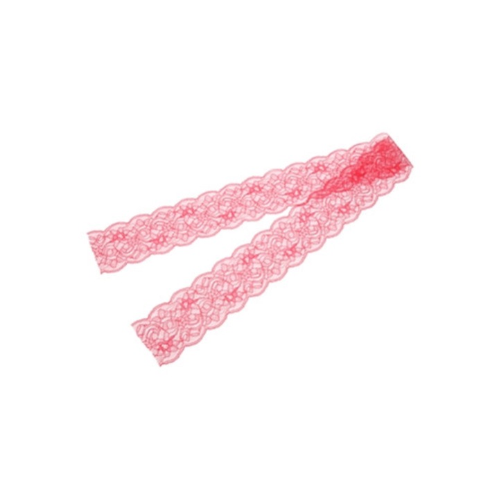 Riblon dantela rosu, 10 yards x 3 inches, elastic, pentru cusut DIY