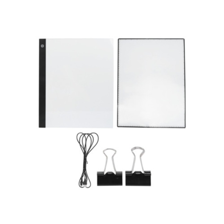 Tabla de lumina ultra-subtire, portabila, cu luminozitate ajustabila, set pentru desen, cu cablu USB