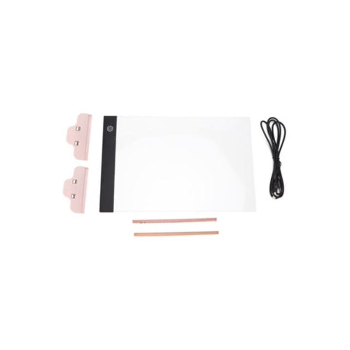 Tabla de desen subtire cu luminozitate ajustabila, set portabil cu cablu USB pentru desen