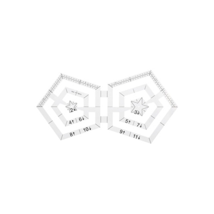 Átlátszó akril steppelő vonalzó, dupla forma, varró- és rajzeszközök, 30x15cm