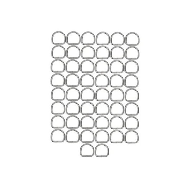 Set 50 prémium, tartós D-gyűrű vasból, többszínű