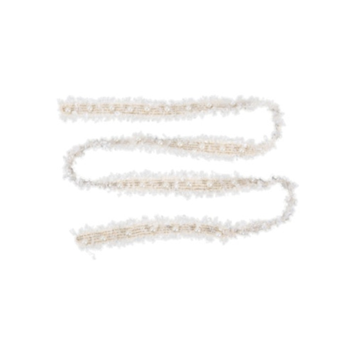 Tesatura dantelata alba, 2 metri, pentru decoratiuni si mestesuguri