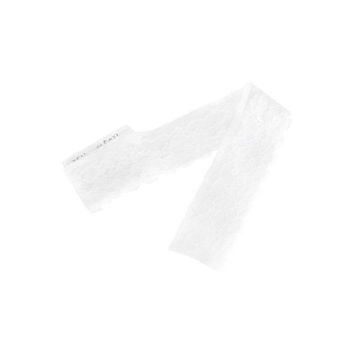 Hímzett virágos csipke, 10 yard, 5 cm széles, fehér, ruhadíszítéshez és kézműveskedéshez