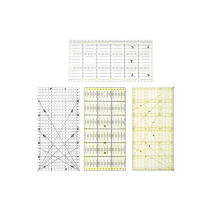 Varróvonalzó quilthez, 15x30cm, ráccsal és varrásjelölővel