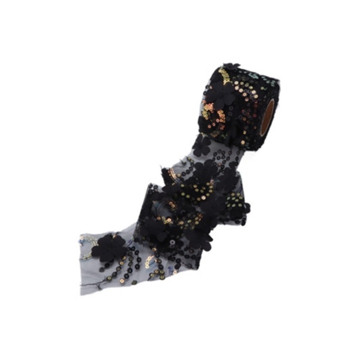 Kopásálló poliészter tüll flitterekkel, 6cm, kézműves készlet