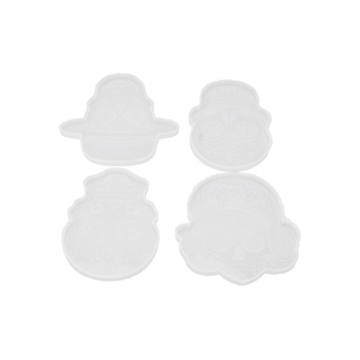 Set forme prajituri, 4 stiluri diferite, reutilizabile, pentru turnare rasina