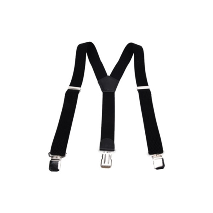 Férfi rugalmas állítható nadrágtartó széles fém kampóval, szett