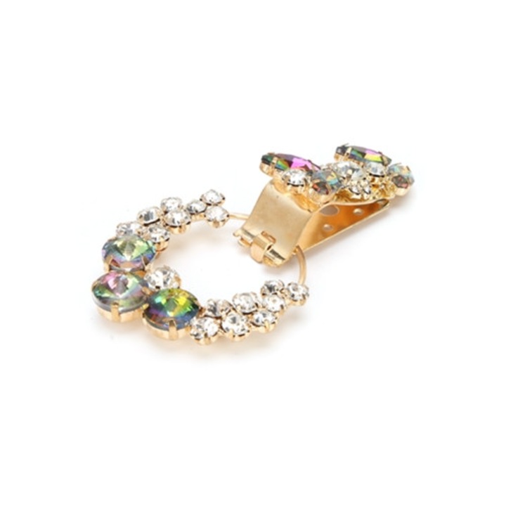 Kerek kristály csat ruházathoz, dekorációs kiegészítőkhöz, többszínű