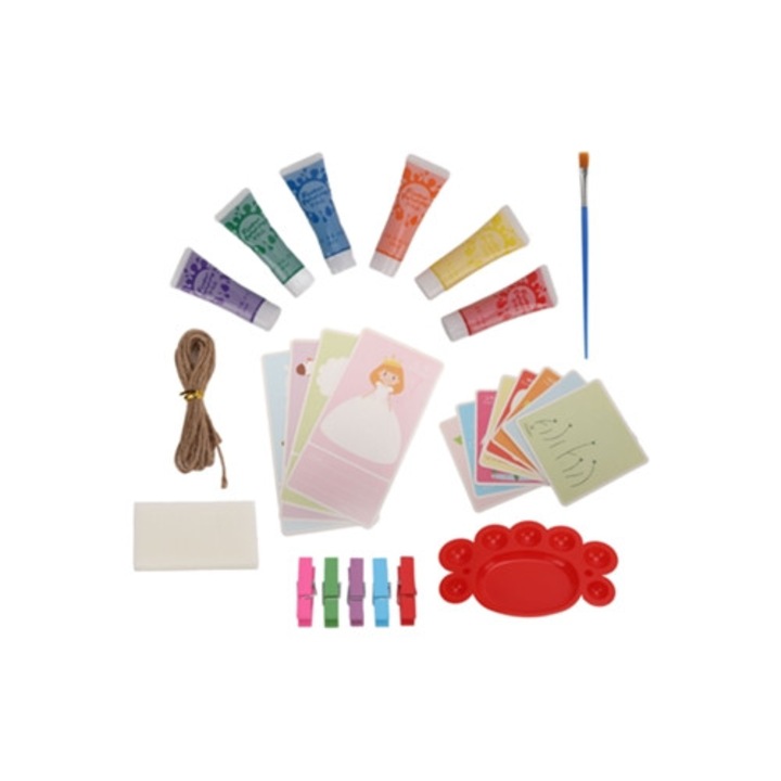 Set de vopsea pentru pictat cu degetul pentru copii, 6 culori, cu sclipici, non-toxic, prietenos cu pielea