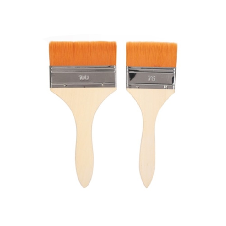 Set 2 pensule din nylon pentru vopsea acrilica, ulei, acuarela, lac