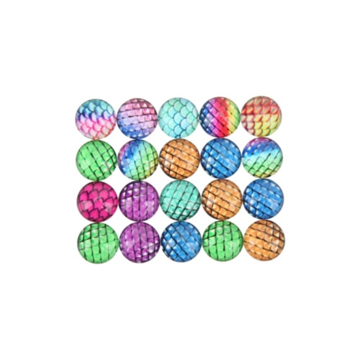 Set de 20 margele din rasina 12mm Dragon Scale, culori vii pentru bijuterii DIY