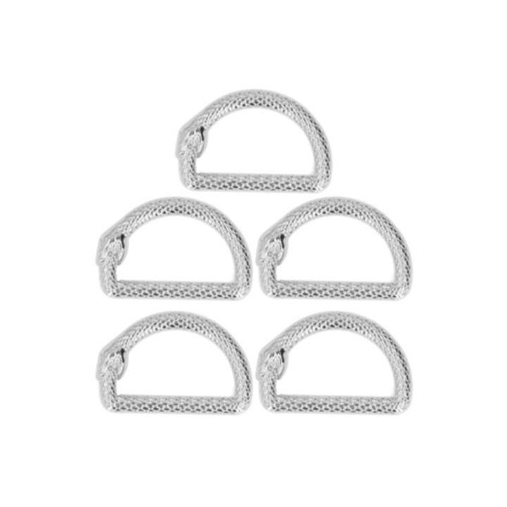 5 db D-gyűrű cinkötvözetből táskákhoz, hátizsákokhoz és övekhez