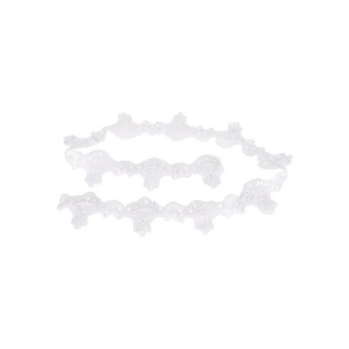 Hímzett gyöngyös poliészter csipke díszítőcsomag, 1 yard