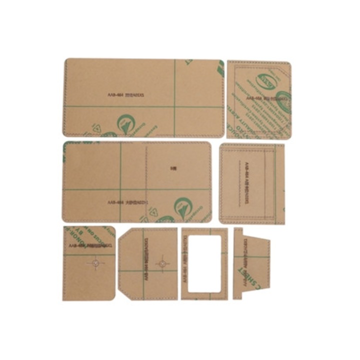 8 darabos Bőrműves Szerszámkészlet, Rövid Pénztárca Mintával