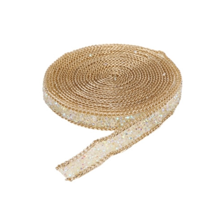 Arany, átlátszó strasszos gyanta szalag kiegészítőkhöz