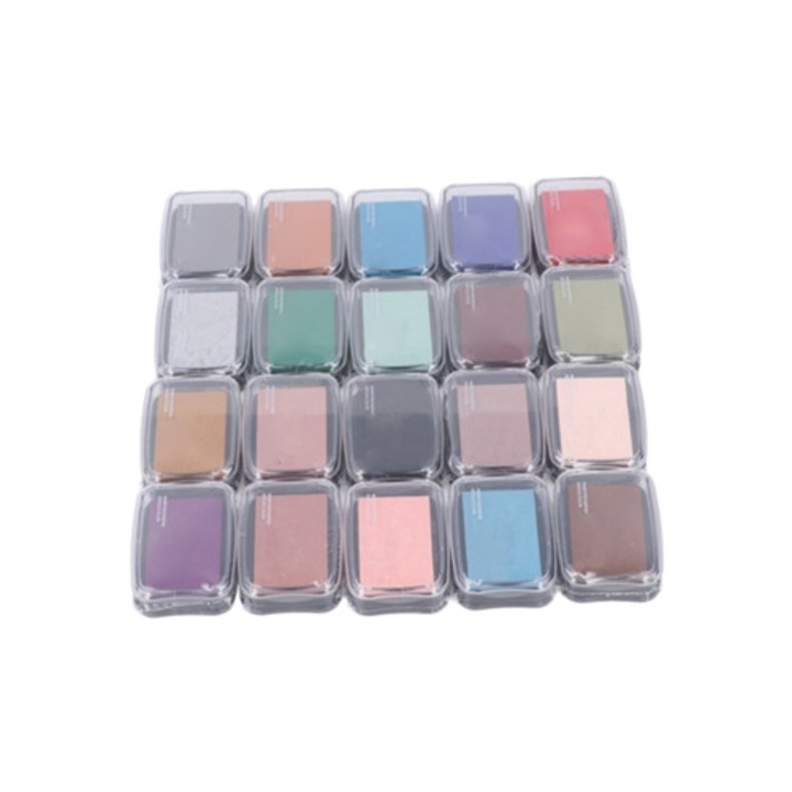 Set 20 recipiente de cerneala retro, multicolor, usor, pentru arta si proiecte creative