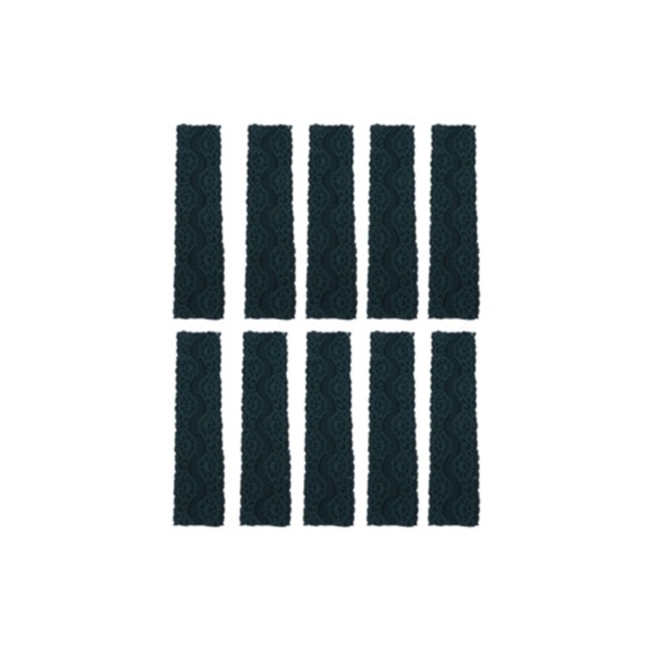 Sötétzöld rugalmas csipkeszalag 5cm x 9m dekoráláshoz és varráshoz