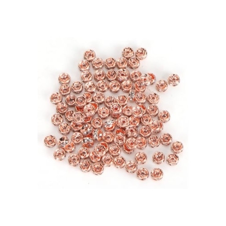 Set de margele diamantate cu margine dreapta 5mm, 200 bucati, pentru bratari si coliere